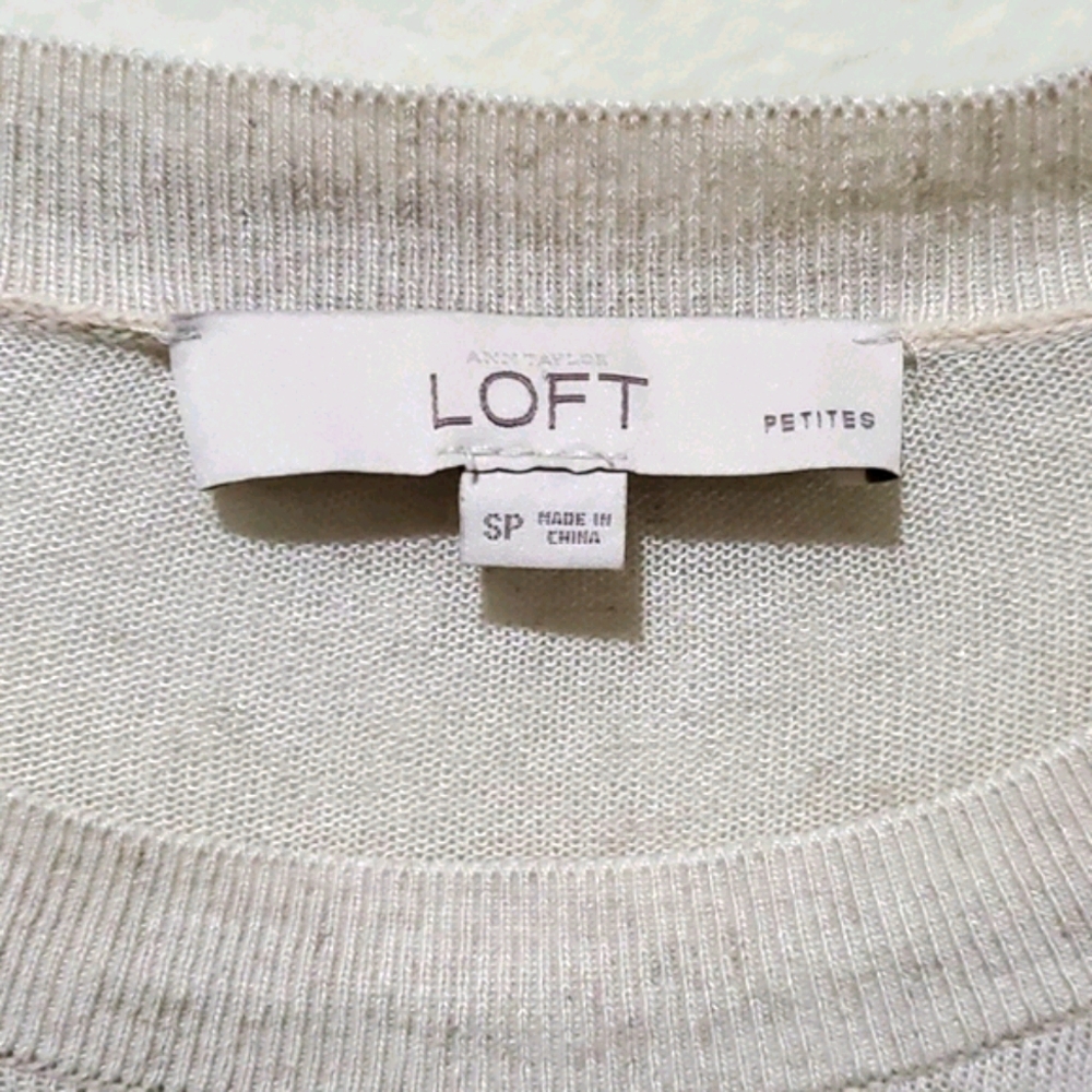 ❤ LOFT JEWELED LINEN BLEND LIGHTWEIGHT SWEATER / TOP, SP - Picture 3 of 6